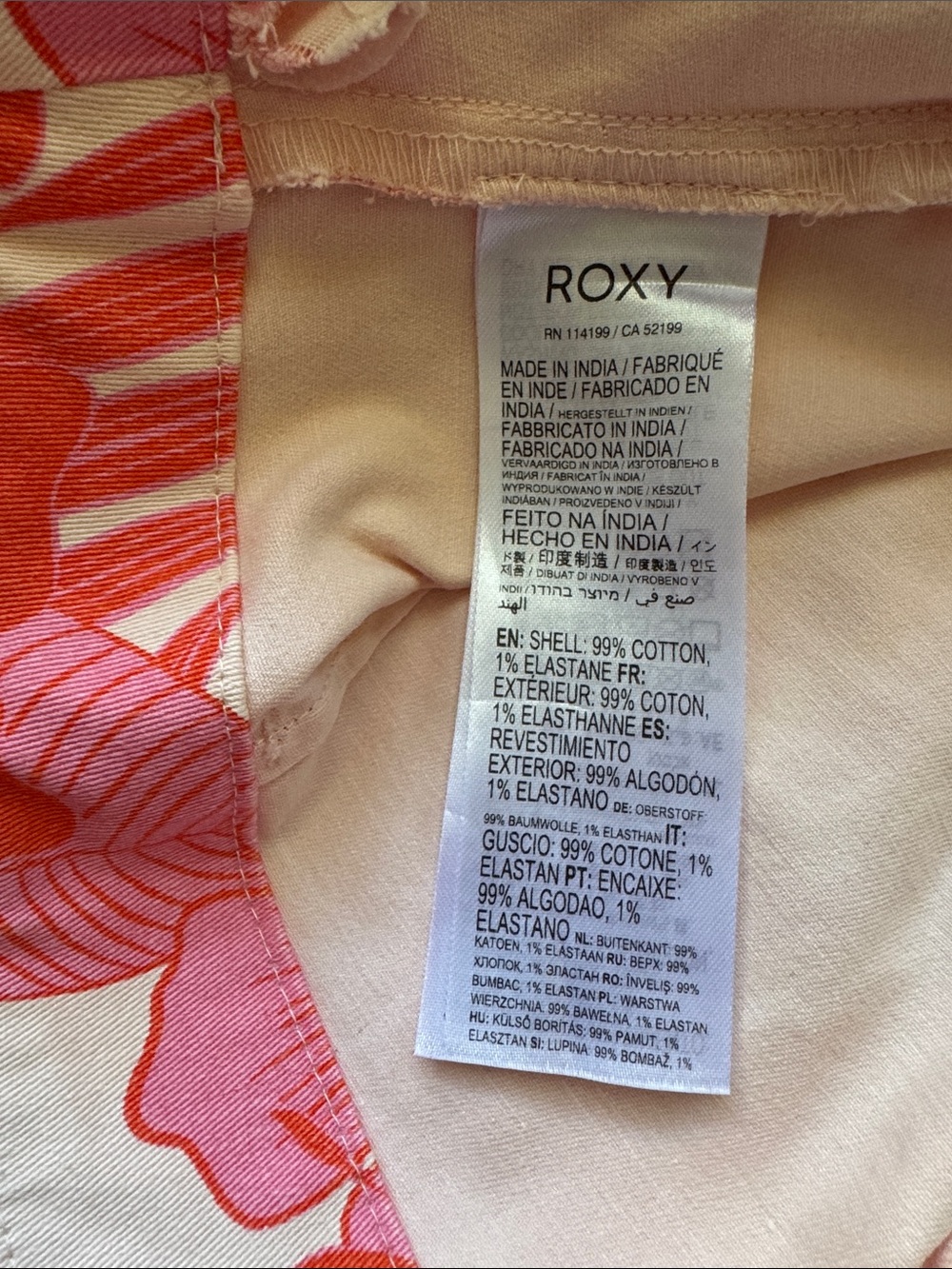 Roxy Coastal Cruiser Wide Leg Trousers Pale Dogwood Hibiscus Size 27 - Picture 12 of 16